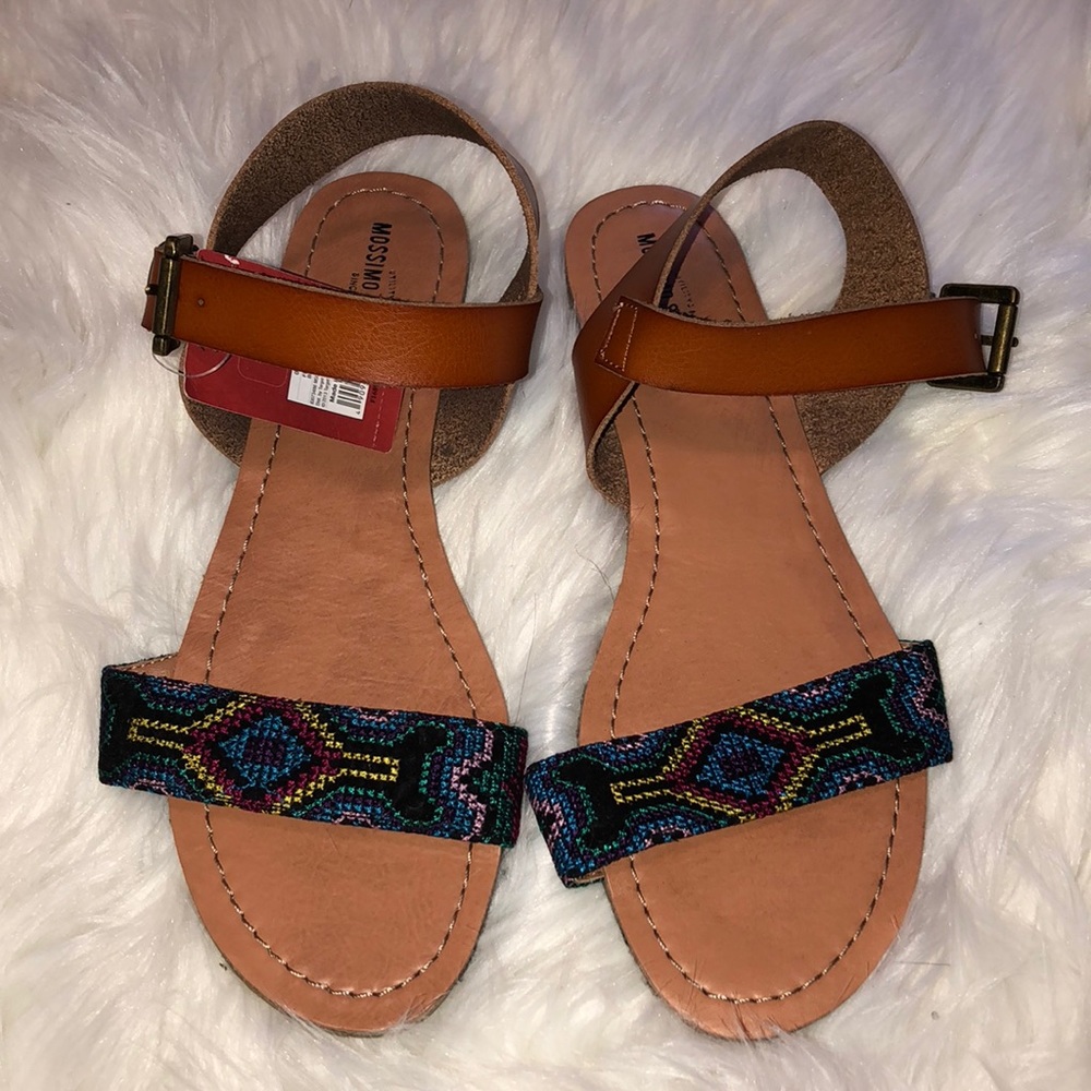 Multicolor gladiator flats